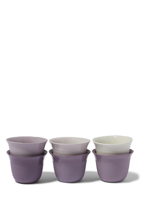 Porcelain Coffee Cups, Set of 6
